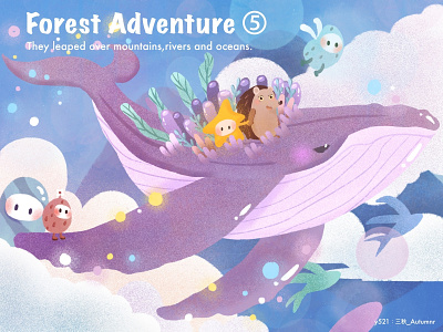 Forest Adventure forest illustration whale