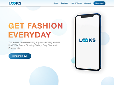 Looks - Website Landing Page design fashion brand homepage landingpage minimalism mockup presentation ui ux website design