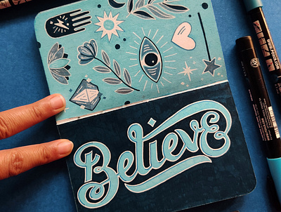 Fresh Beginnings - Believe color drawing illustration typography