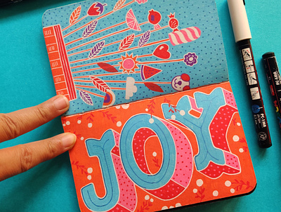 Joy - Fresh Beginnings color design drawing illustration typography