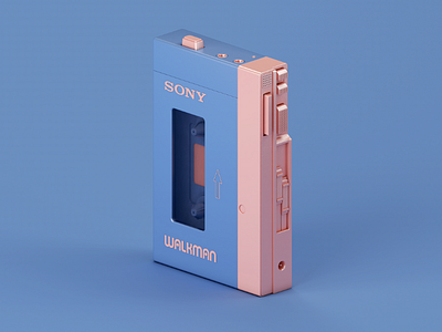 Sony Walkman TPS-L2 3d 3drender 80s blue c4d cinema4d digital digitalart illustration render retro walkman