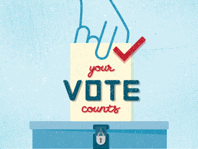 Your Vote Counts color flat hand illustration lettering texture type vote