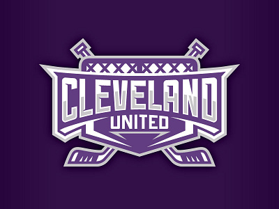 Cleveland United cleveland design hockey illustration logo purple sports