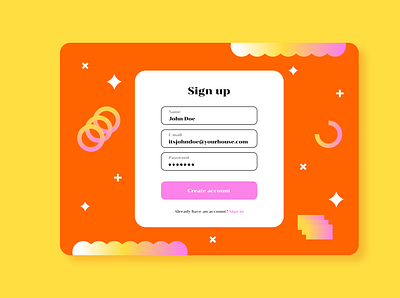 Sign Up Interface app branding colorful design flat geometric gradient graphic design illustration typography ui uiux ux vector website