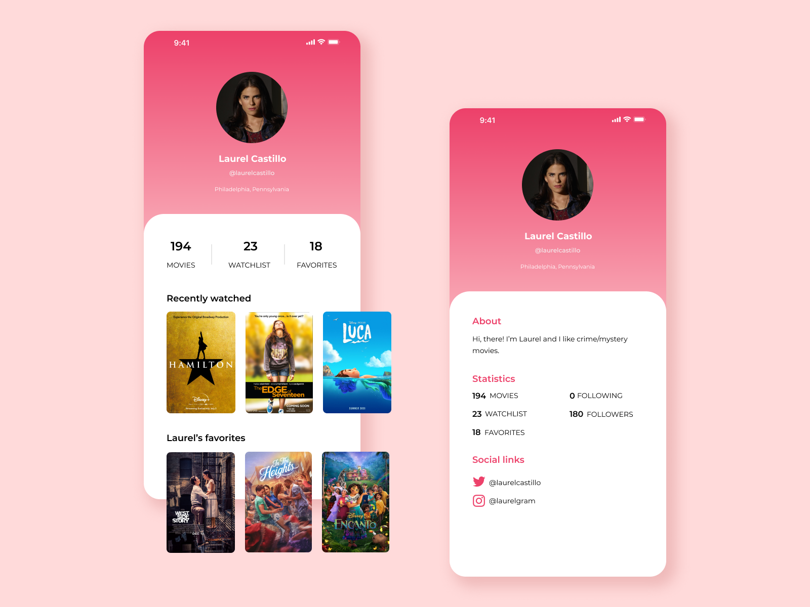 User Profile Movie App Design By Indira Pravianti On Dribbble