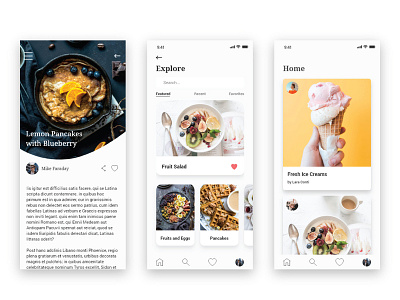 Food Blogging App app branding design ui ui template uidesign ux ux ui