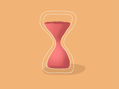 Sand overload disfunction hourglass illustration monoline