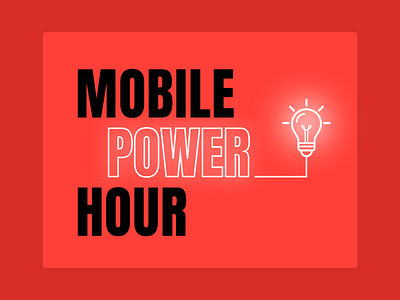 Mobile Power Hour app brand branding design icon landing page marketing minimal typography vector