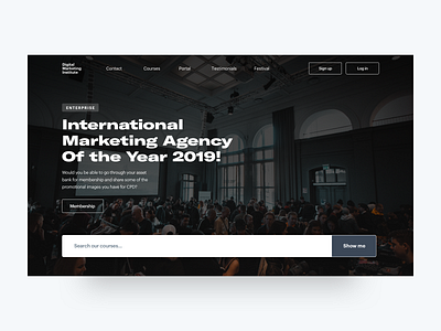 International Marketing Agency of The Year brand branding flat illustration landing page marketing minimal typography ux vector website