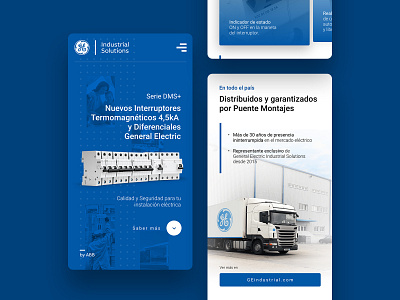 GE Industrial Solutions blue design ui ux website xd design
