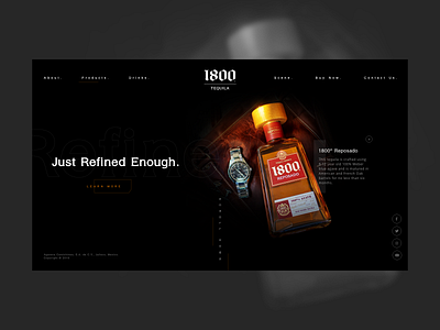 1800 Tequila. Web concept. adobe xd black brown design flat minimal photoshop tequila ui ux web website xd xd design