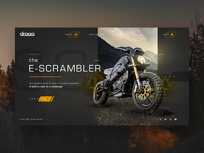 New website for Droog Moto. adobe xd bikes black and gold design photography photoshop ui ux web website xd xd design