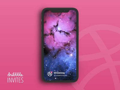 Giveaway Dribbble invites dribbble invitation galaxy interface iphone x mobile notification photography sketch space