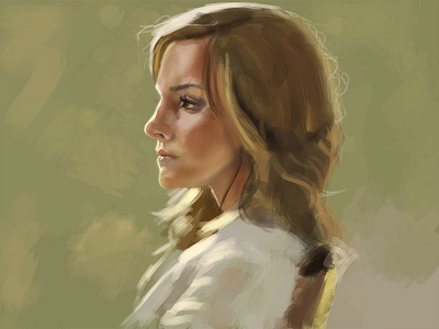 Speedpainting Emma color digital painting illustration light personal portrait