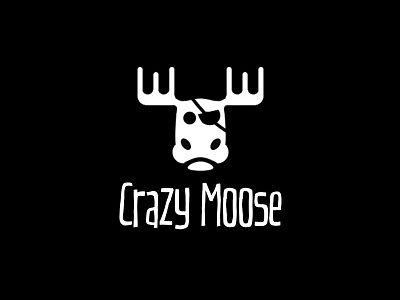 Crazy Moose branding crazy design elegant fun funny icon illustrator logo logodesign luxury minimal minimalist moose moose head photosho playful playful logo vector