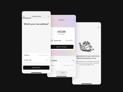 Change Address app hedvig illustration insurance insurance app ios mobile ui product design ui ux