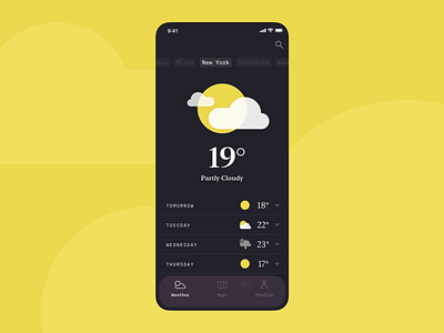 Weather App app mobile ui product design weather app