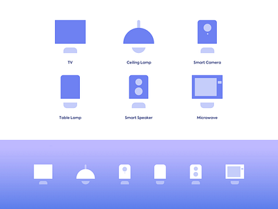 Smart Home Icon Set Design dailyui dailyui055 dailyuichallenge design icon icon pack icon set iconography illustration iot lamp light minimal modern smart device smart speaker smarthome symbol user interface vector