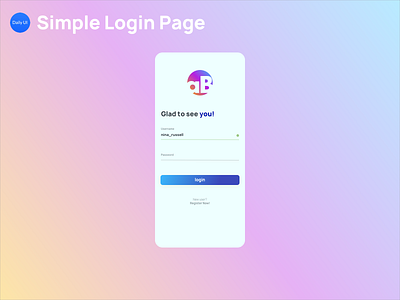 Simple Login Page - Daily UI 01 dailyui design easy friendly login login page simple sketch ui