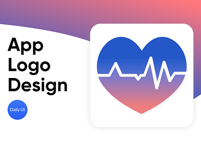 App Logo Design - Daily UI 05 android app branding color dailyui dailyui005 dailyuichallenge design gradient health heart icon identity illustration illustrator logo mockup nice simple vector