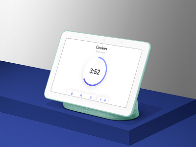 Countdown Timer - Daily UI 014 blue concept countdown countdown timer dailyui dailyui014 design google home hub minimal mockup redesign simple sketch smart display smarthome timer ui user interface ux