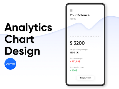 Analytics Chart Design - Daily UI 018 analytics analytics chart app balance chart dailyui dailyui018 dailyuichallenge design finance gradient minimal mockup money simple sketch ui user interface ux white