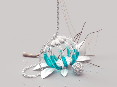 Crystal ball jewelry-white mold c4d