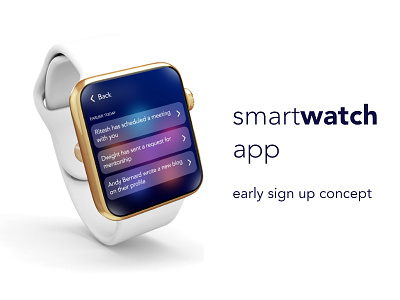 Smartwatch App - Early Sign Up Concept apple watch early sign up landing page minimalistic smartwatch ui ux watch website