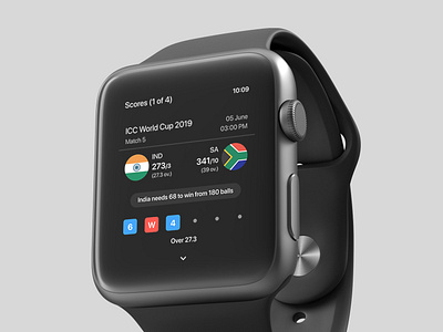 Cricket Scores - Watch Concept app apple apple watch cricket design live match scores ui ux watch wearable wearables