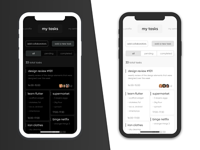 Tasks app apple dark theme design ios iphone light theme tasks todo app ui ux