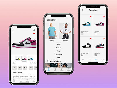 Nike Shop App Redesign 2020 app app ui colors design figma figmadesign ios pop popular popular design popular shot ui uidesign ux