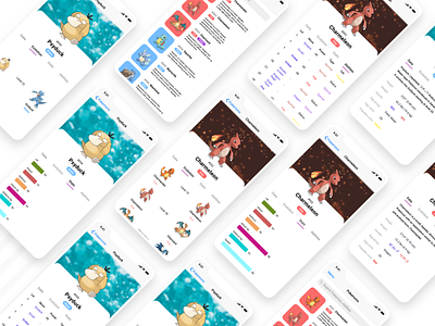 Pokemania App Screens 2020 adobe xd app colors design figma figmadesign pokemania pokemonapp ui uidesign