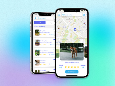 Dog Parks Find App UI Design