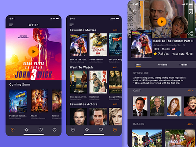 My Daily UI - Movie App actors adobe adobe xd app design figma ios movie movie app rating ui