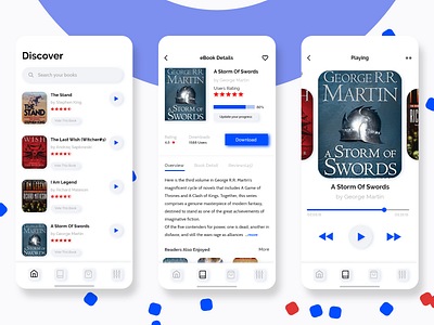 Audio Books App Screens