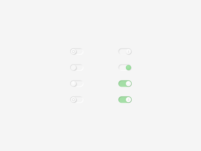 Neuomorphic toggle switches flat design interaction design joostvansandick material design minimal neuomorphic neuomorphism toggle toggle button toggle switch ui user interface