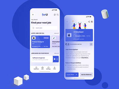 forU | Job Search | Find perfect job for U appdesign behance brnading colors dailyui design dribbble graphicsdesign mobile app mobile ui typography uidesign uiuxdesign uiuxdesigner ux design uxdesign uxui website website design website designer