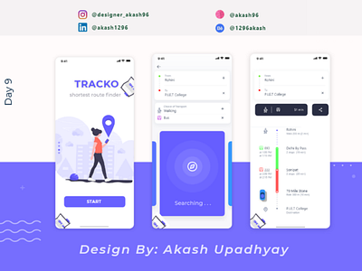 TRACKO: finding shortest route for you to reach your destination animation app appdesign behance branding colors design designer dribbble flat graphics graphicsdesign illustration illustrator typography ui uidesign ux uxdesign website