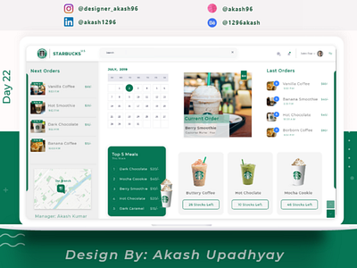 STARBUCKS☕: Order management dashboard animation app appdesign behance branding colors design dribbble graphicsdesign hiring illustration illustrator product ui uidesign user experience user interface ux uxdesign website