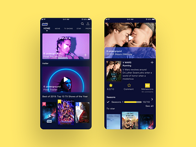 Hobi Redesign （Movie tracker） app design ui vector