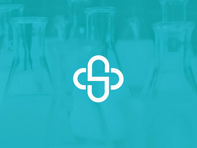 Monogram S logo aqua cross design medical pharmacy