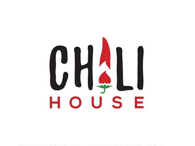 Red hot chili house logo chili design fun hot logo red sauce