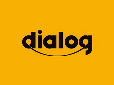 Dialog logo balloon chat communication design lettering logo speech yellow
