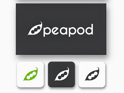 Peapod logo care design digital green logo organic pea pod simple web