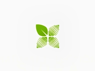 Leaf design digital dots ecofriendly green icon illustration leaf minimal organic simple technology