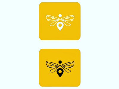 Pin map bee logo bee design digital direction movement dots linear maps link location logo pin search speed