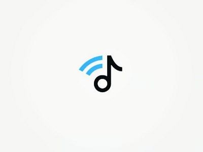 Music note logo blue design logo music note podcast stream vibration