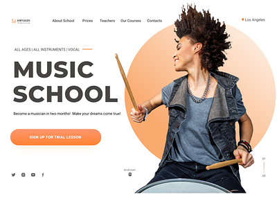 Music School promo site ux ux ui webdesign