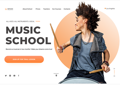 Music School promo site ux ux ui webdesign