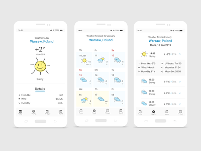 Weather Application design minimalism mobileapplicationdesign